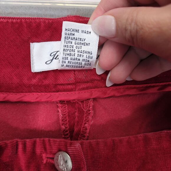 Vtg Y2K Judith Hart Women's 12 Red Velour Corduroy Pants 32x30 Straight Leg Boho - Picture 5 of 5